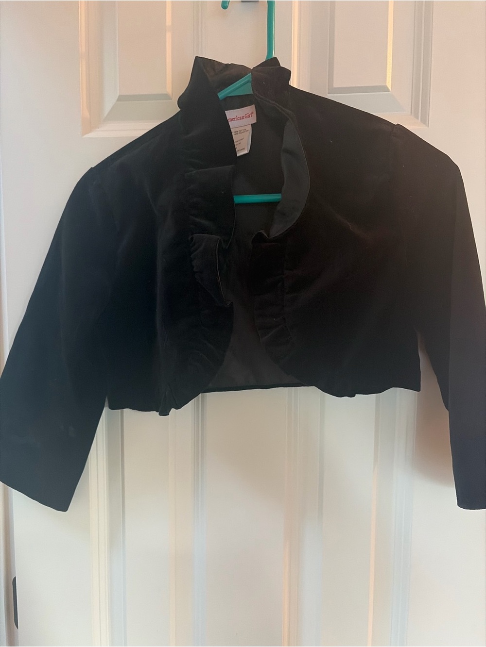 American Girl Black Velvet Cropped Bolero Jacket